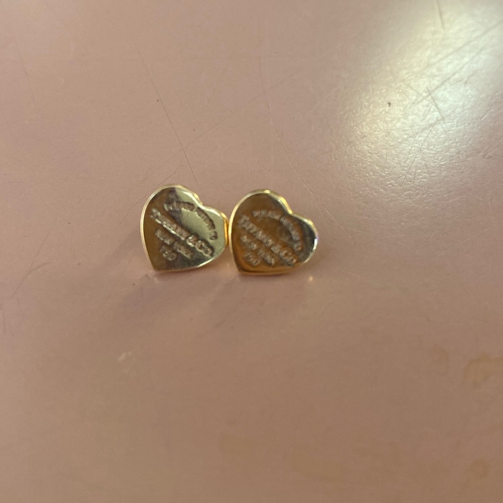 Tiffany and Co rose gold heart earrings
